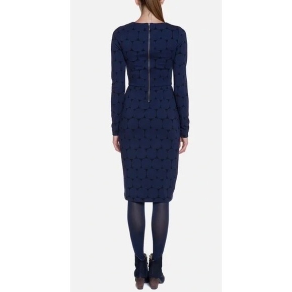 BODEN Geometric Polka Dot Print Ponte Knit Mod Sheath Dress Size 14L 14 Long - Picture 8 of 14